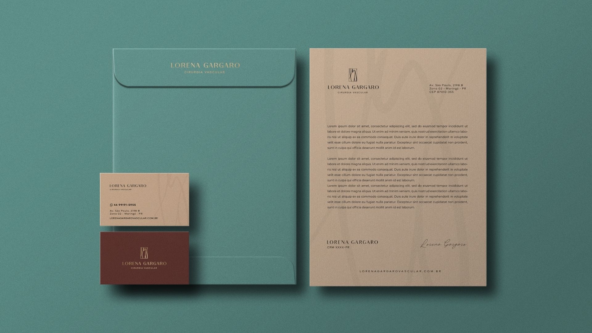 Romano Dias - Especialista em Marcas e Identidade Visual Corporativa - Logo da Dra. Lorena Gargario Cirurgia Vascular